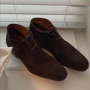 Men's Magnanni Brown Suede Dress Shoes